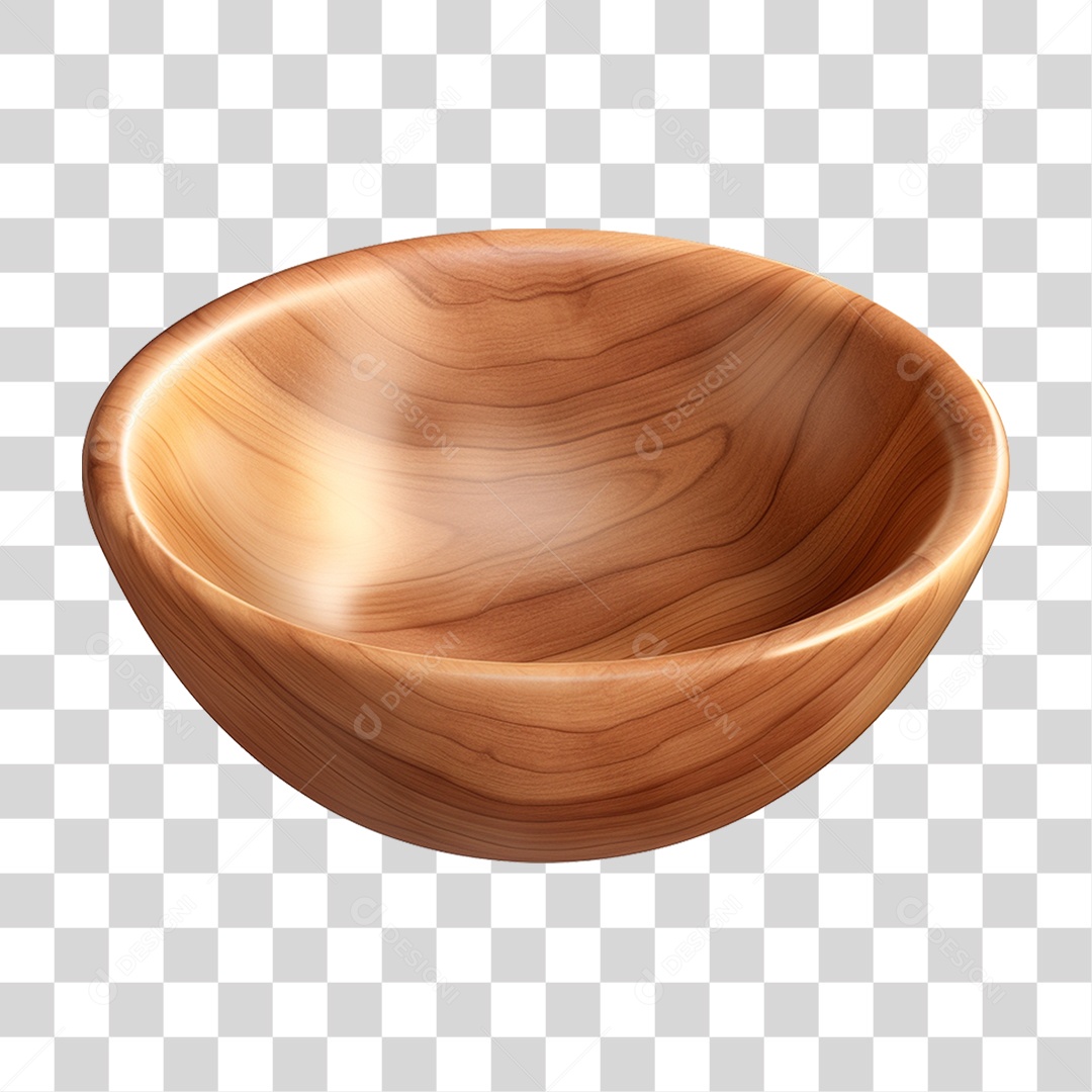 Tigela de Madeira PNG Transparente