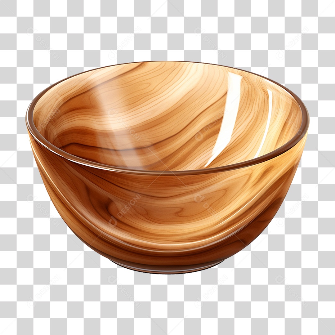 Tigela de Madeira PNG Transparente