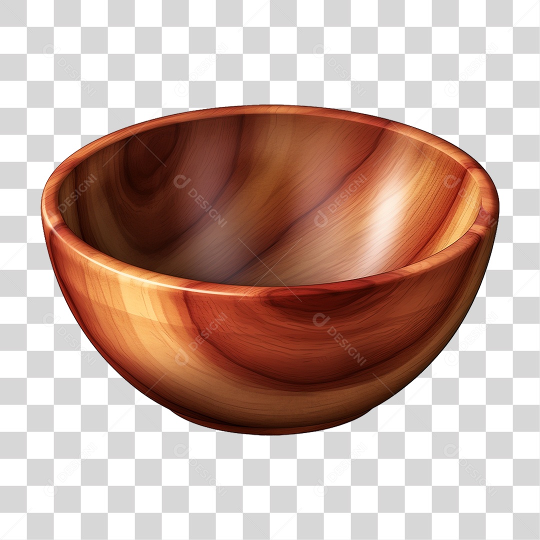 Tigela de Madeira PNG Transparente
