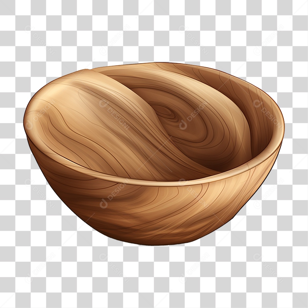 Tigela de Madeira PNG Transparente