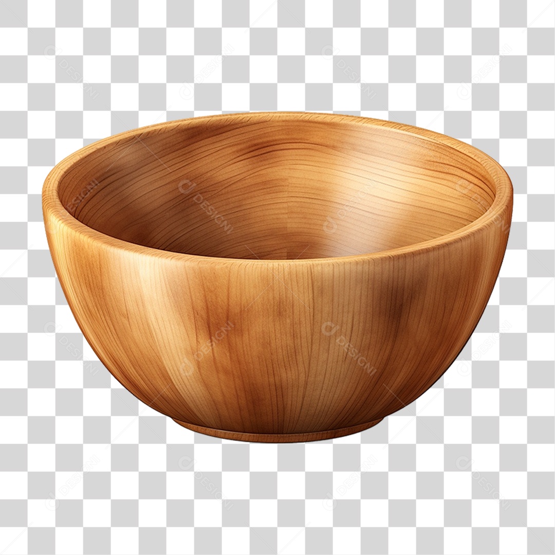 Tigela de Madeira PNG Transparente