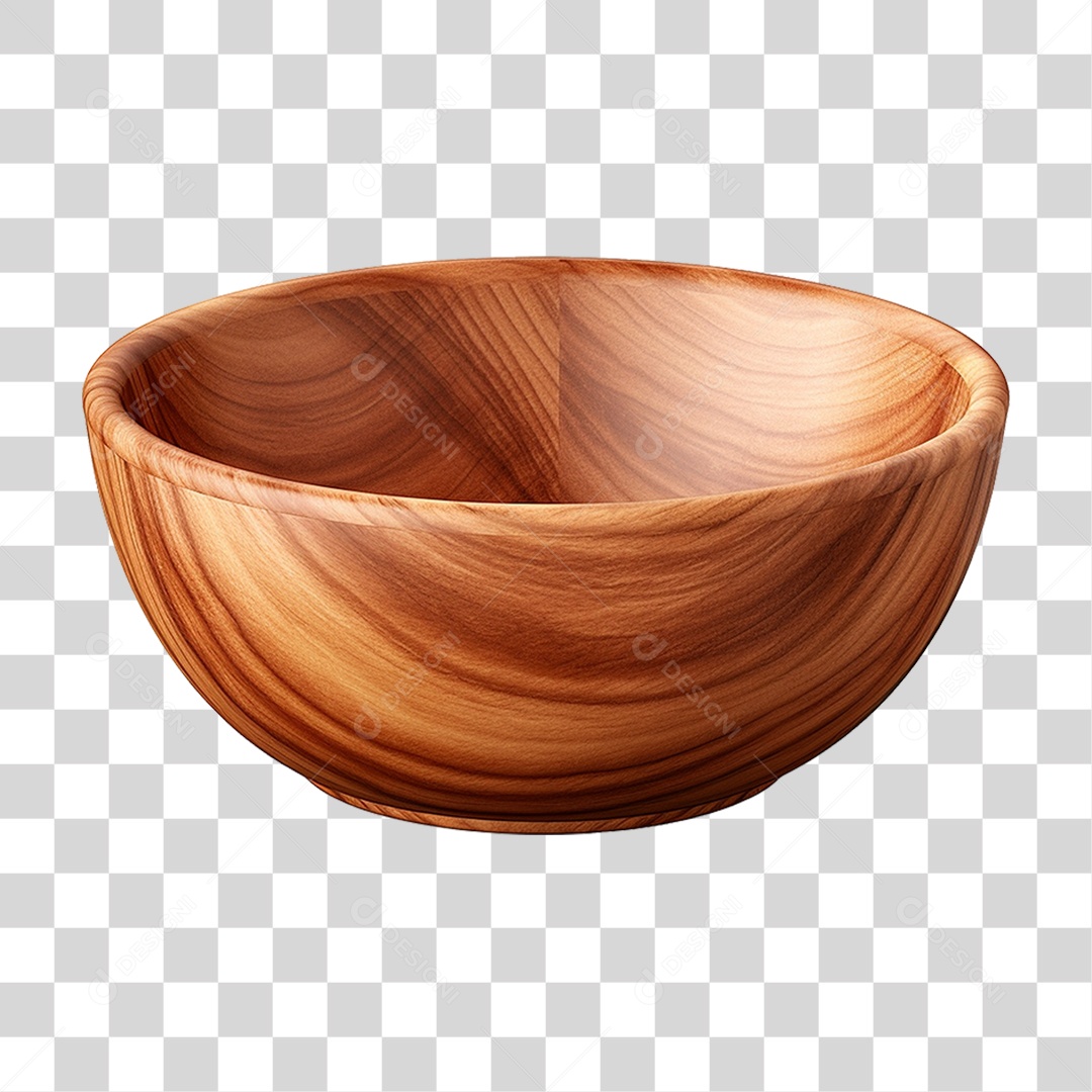 Tigela de Madeira PNG Transparente