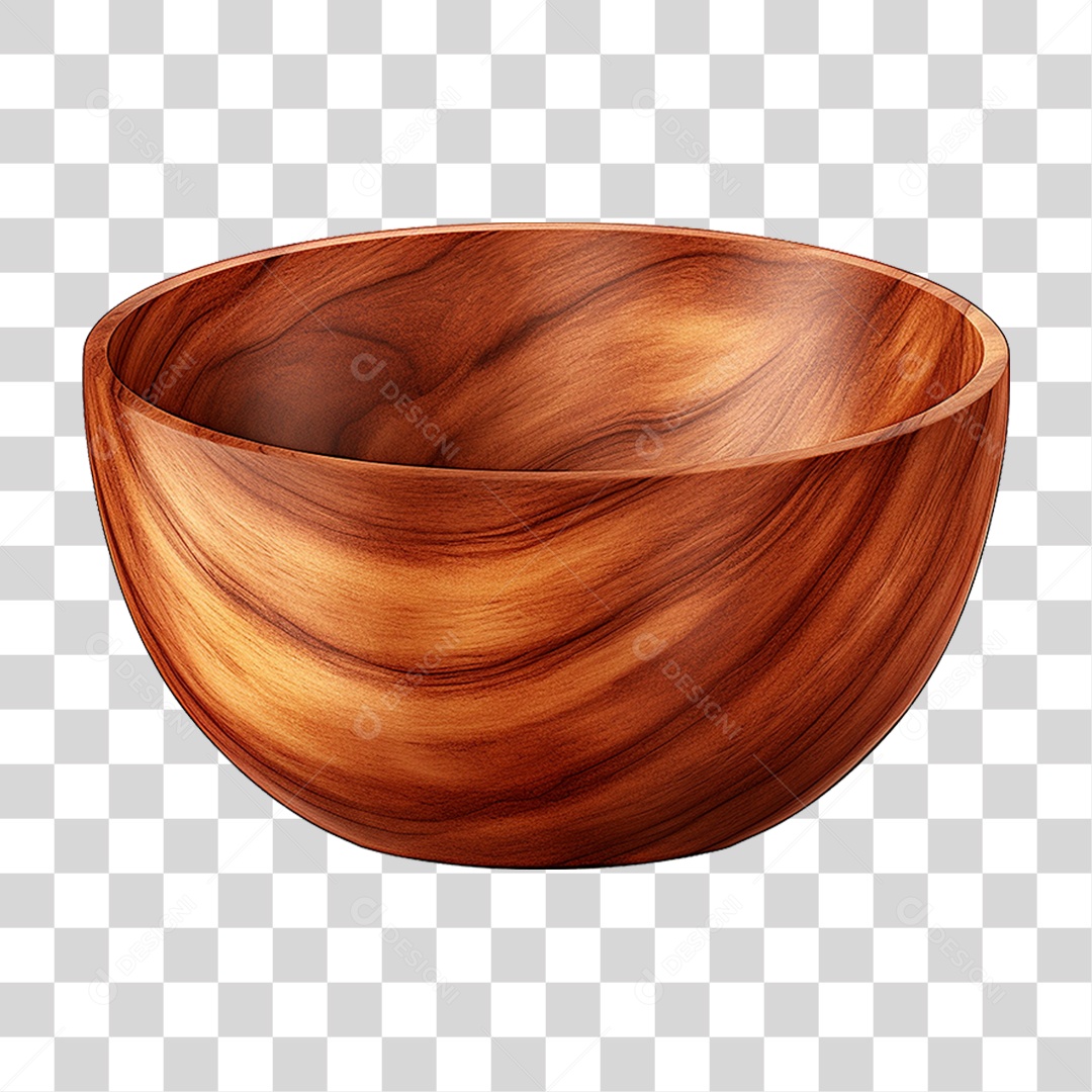 Tigela de Madeira PNG Transparente