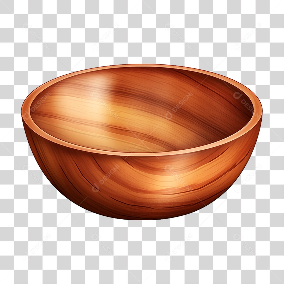 Tigela de Madeira PNG Transparente
