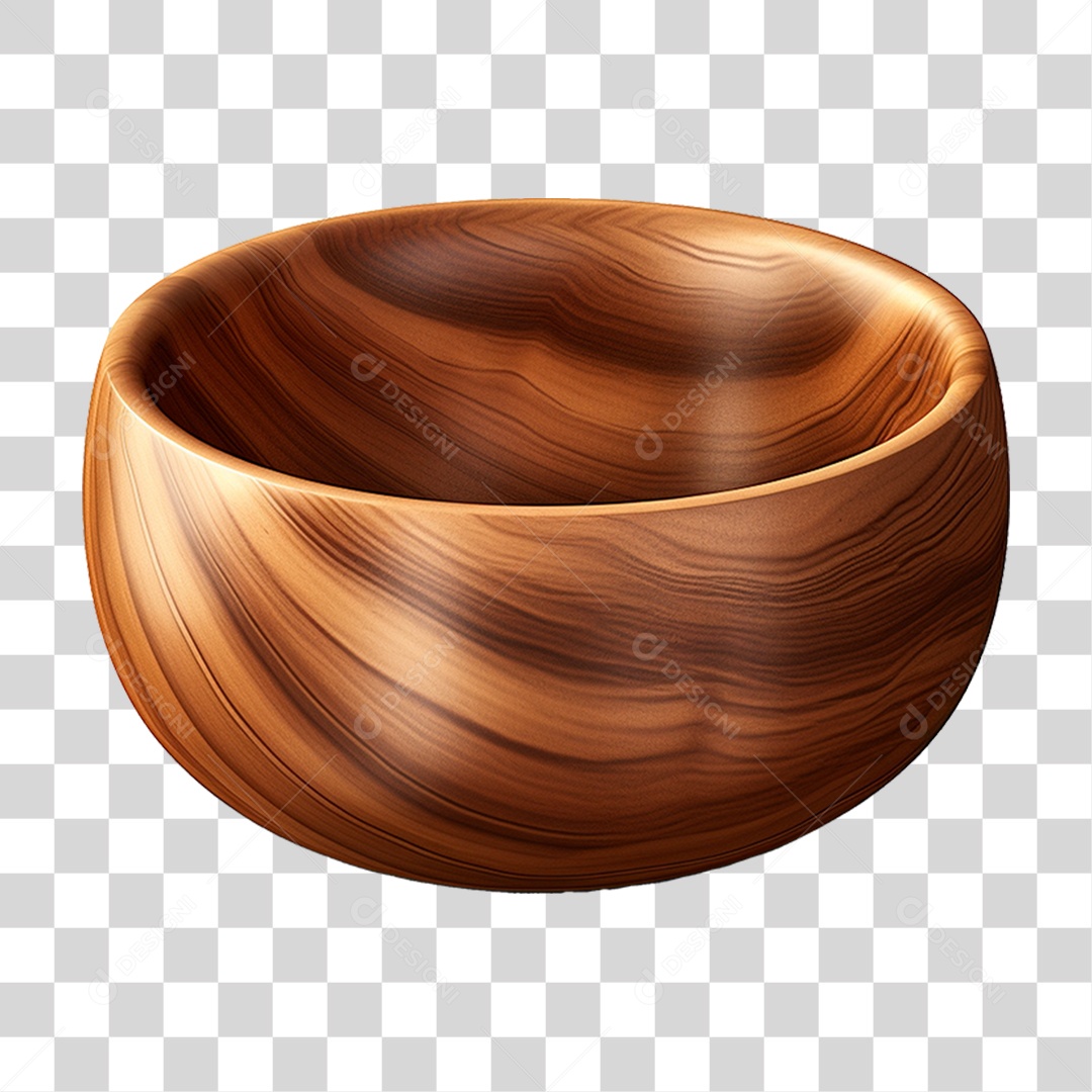 Tigela de Madeira PNG Transparente