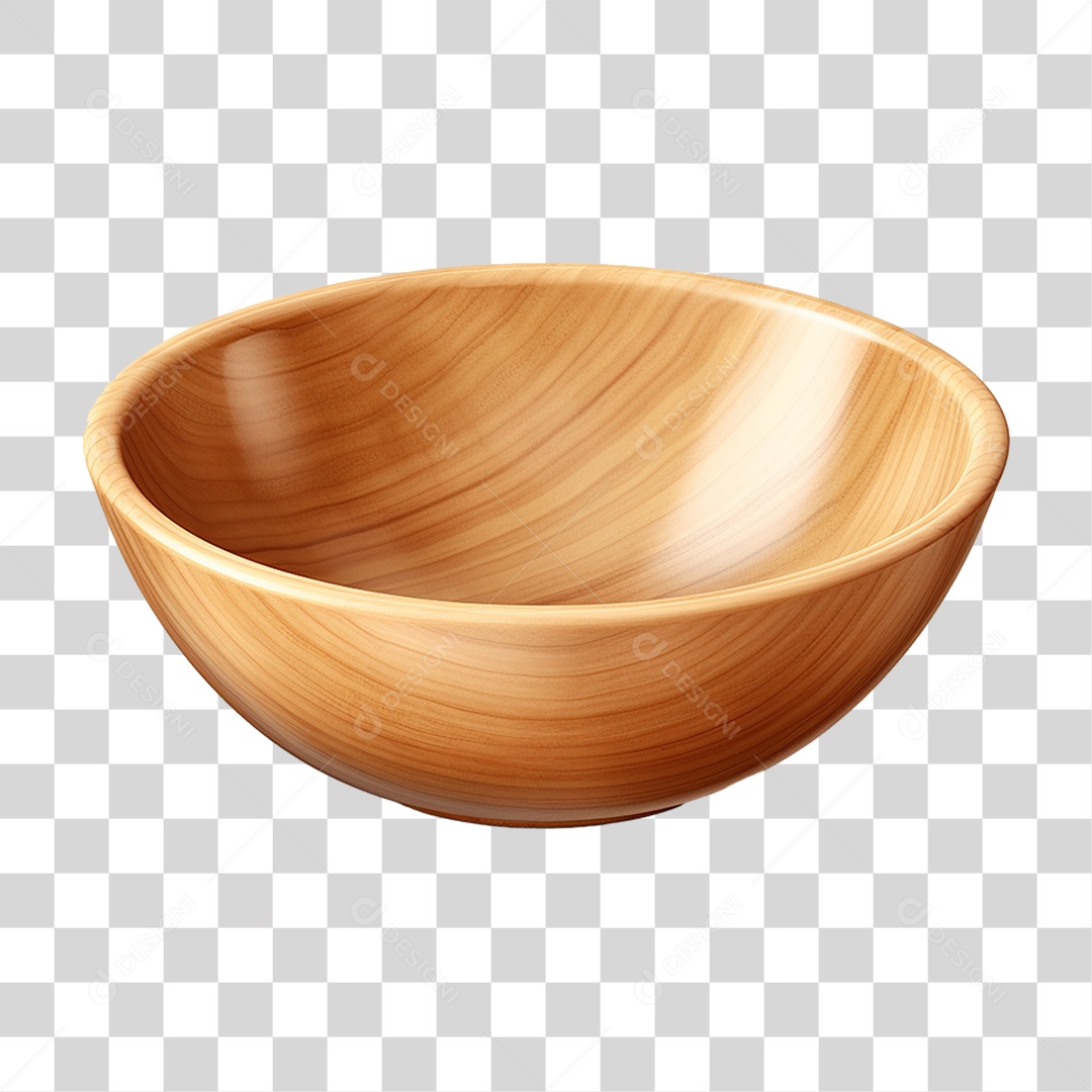 Tigela de Madeira PNG Transparente
