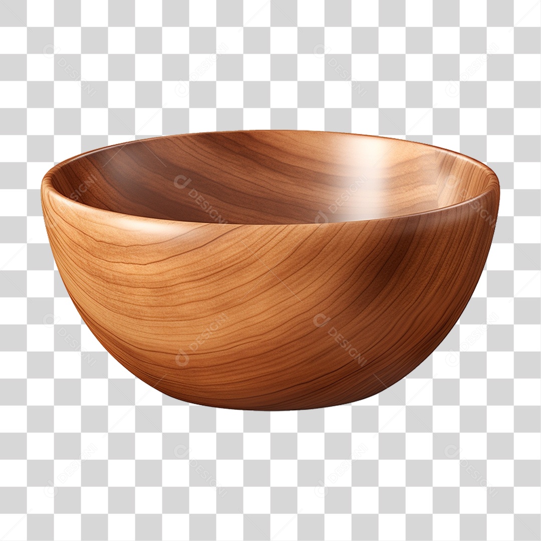 Tigela de Madeira PNG Transparente