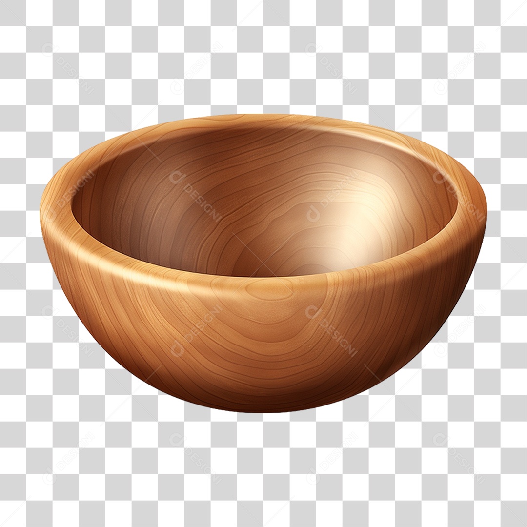 Tigela de Madeira PNG Transparente