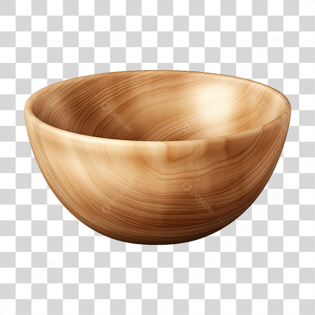 Tigela de Madeira PNG Transparente