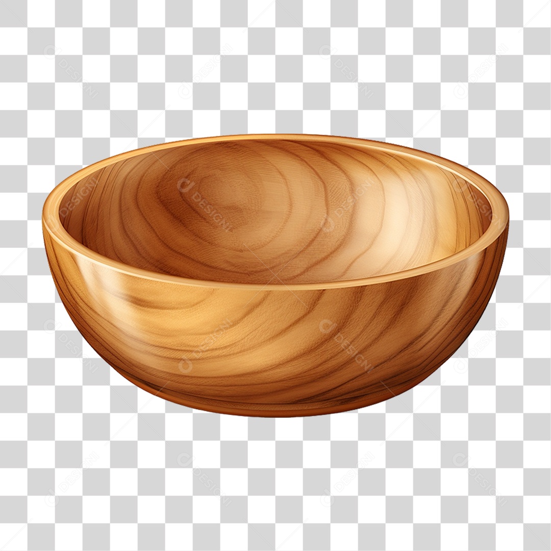 Tigela de Madeira PNG Transparente