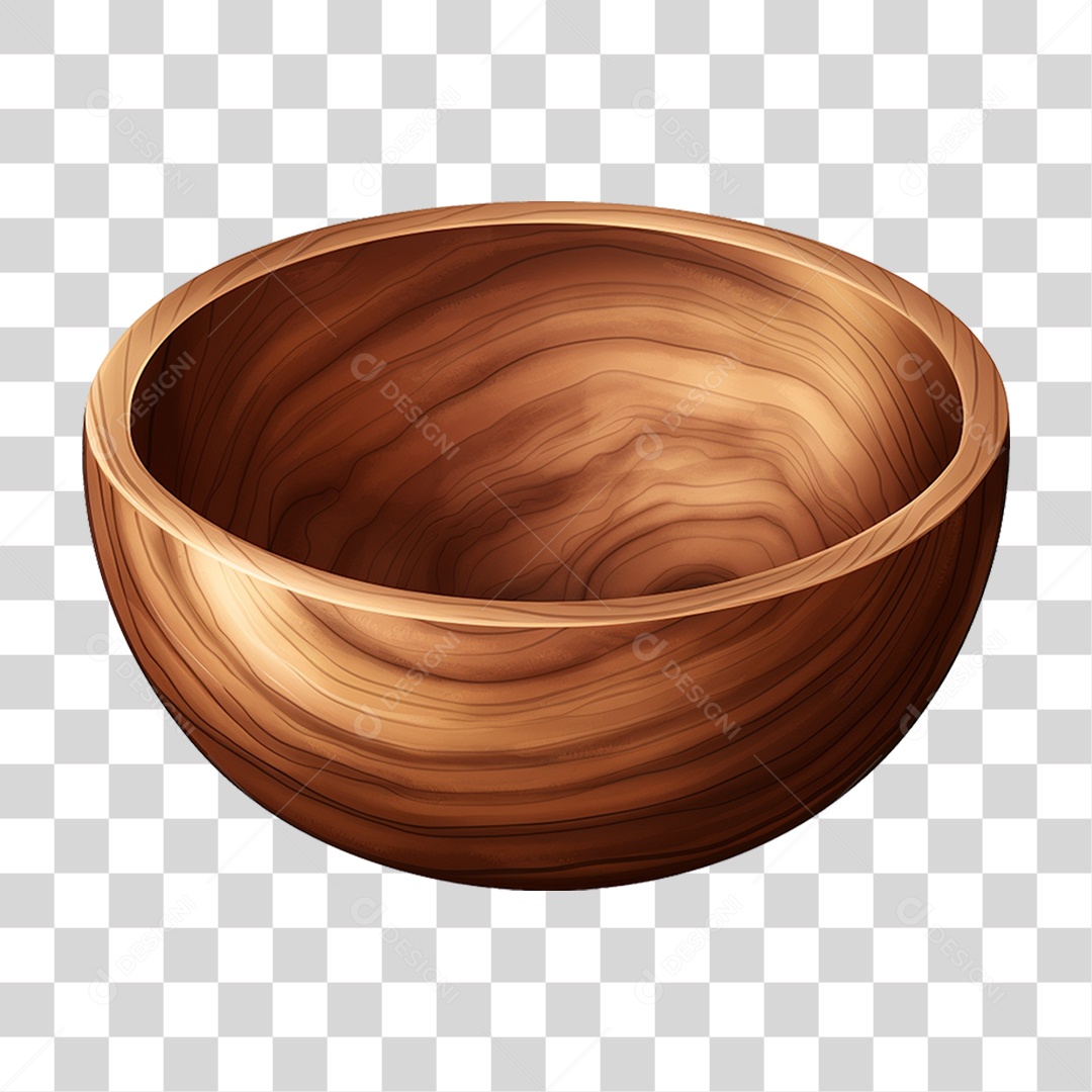 Tigela de Madeira PNG Transparente