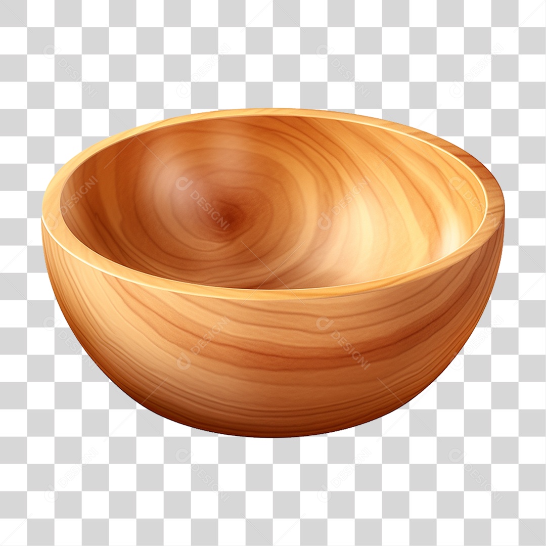 Tigela de Madeira PNG Transparente