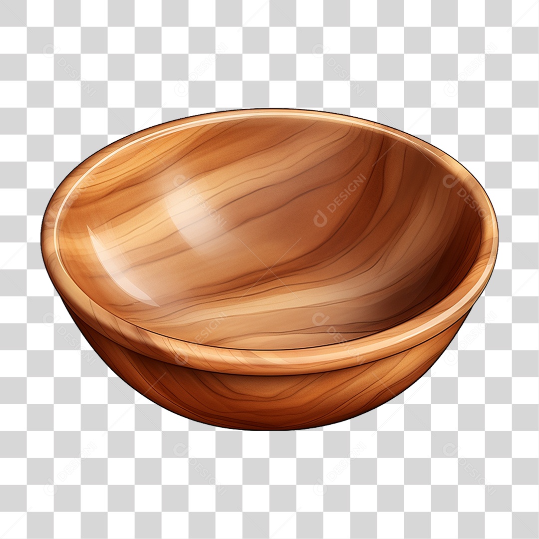 Tigela de Madeira PNG Transparente