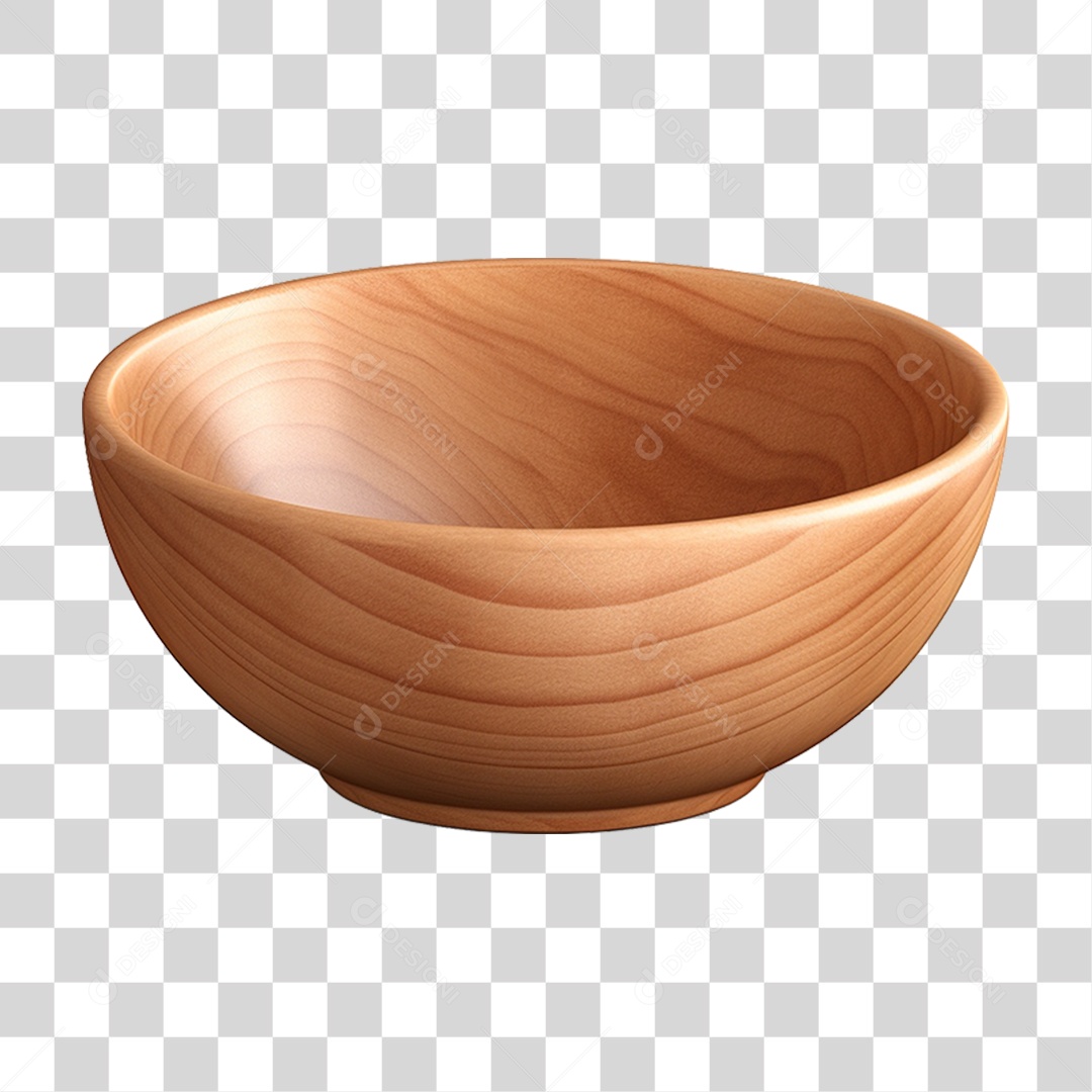 Tigela de Madeira PNG Transparente
