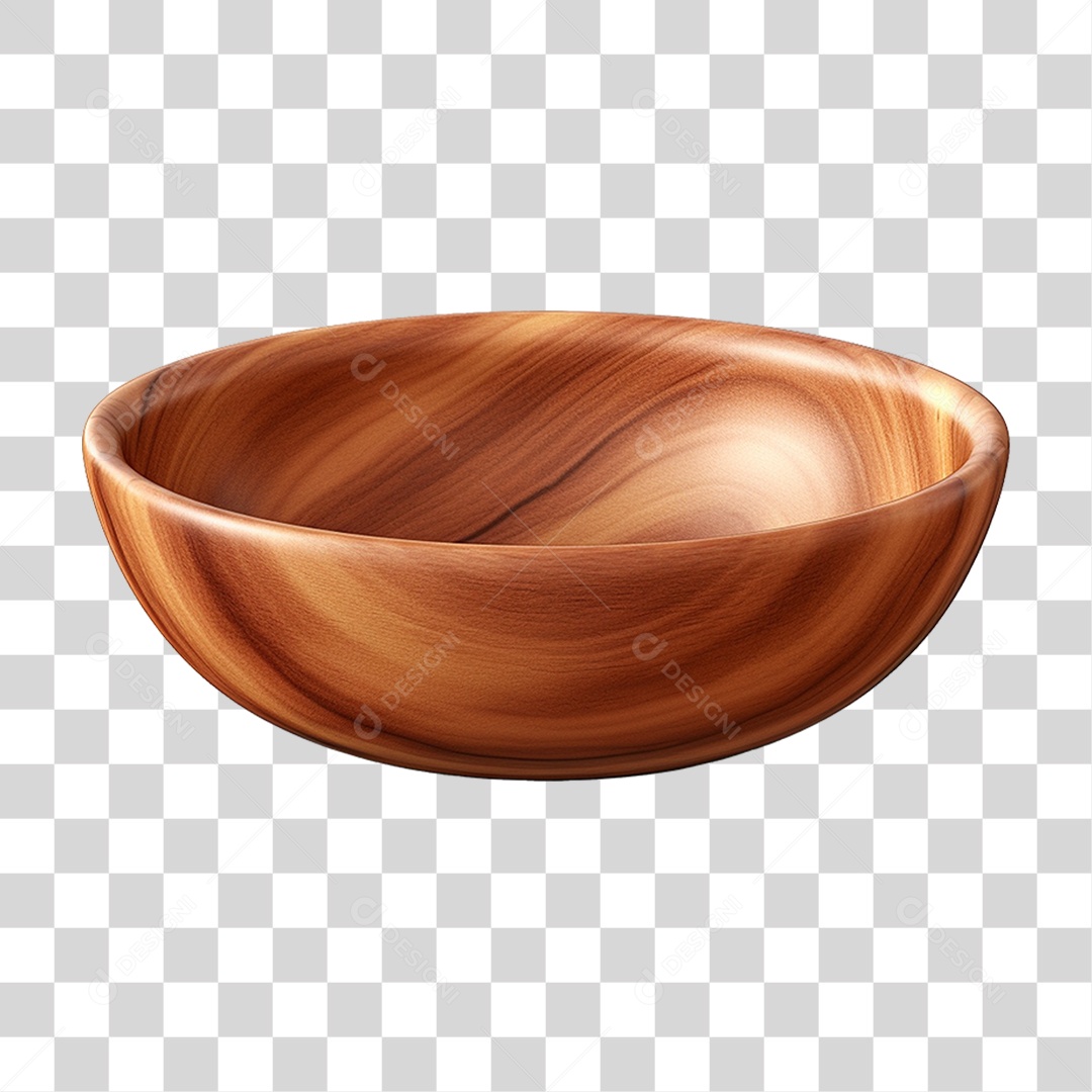 Tigela de Madeira PNG Transparente