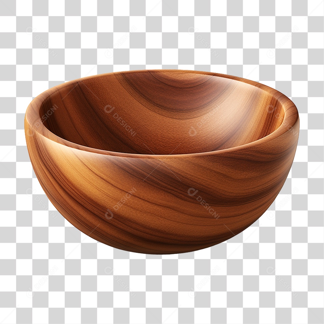 Tigela de Madeira PNG Transparente