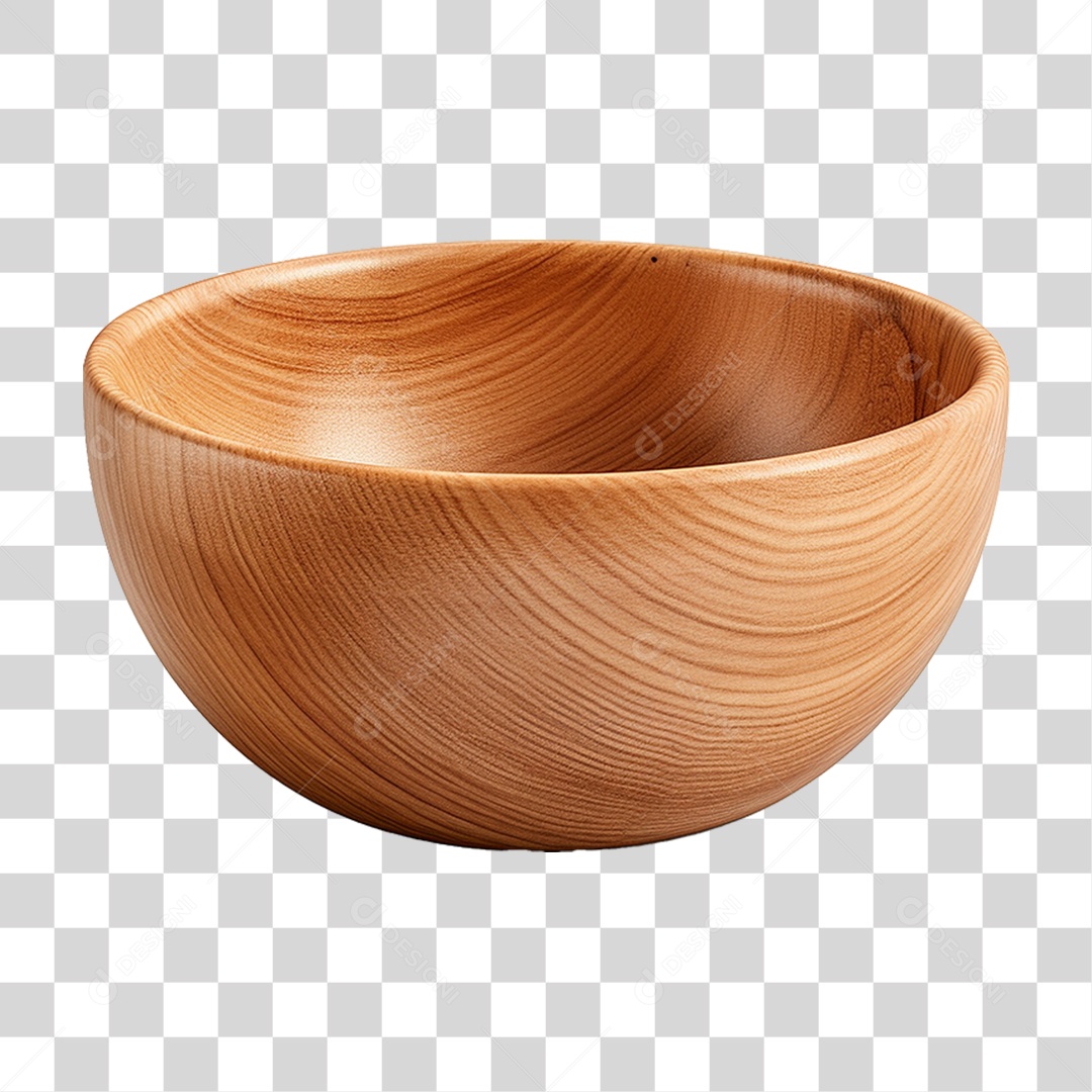 Tigela de Madeira PNG Transparente