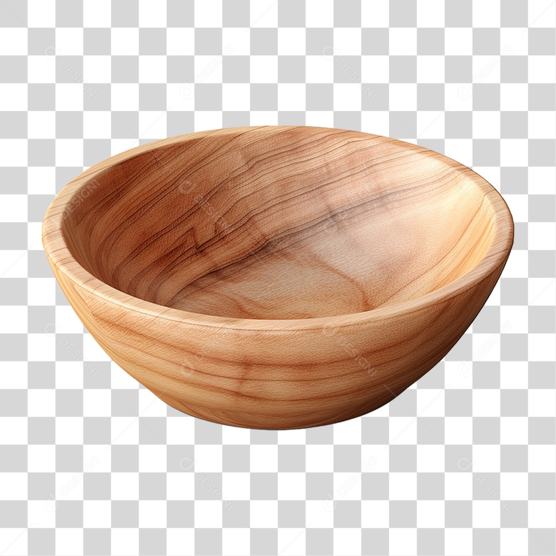 Tigela de Madeira PNG Transparente