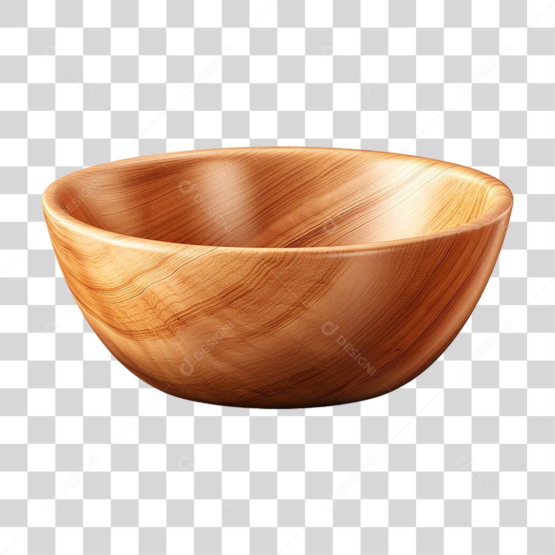 Tigela de Madeira PNG Transparente