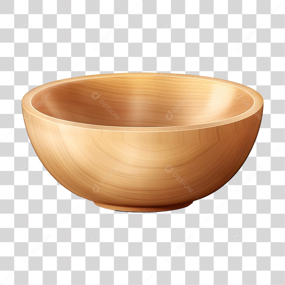 Tigela de Madeira PNG Transparente