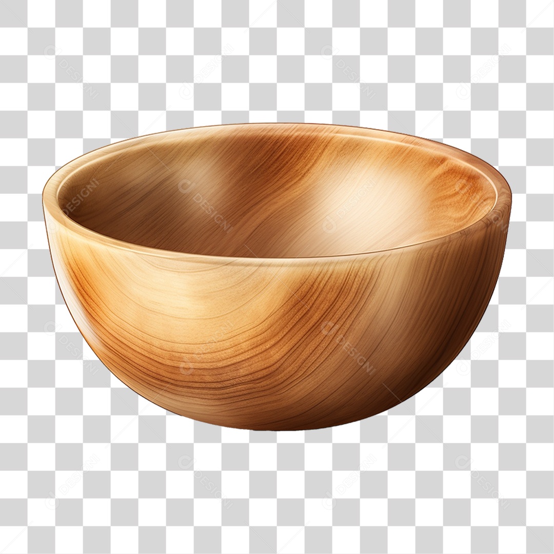 Tigela de Madeira PNG Transparente