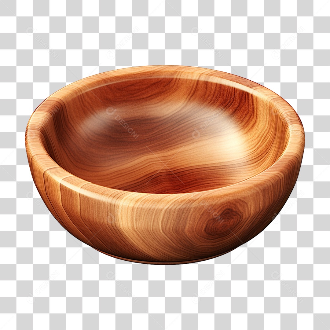 Tigela de Madeira PNG Transparente