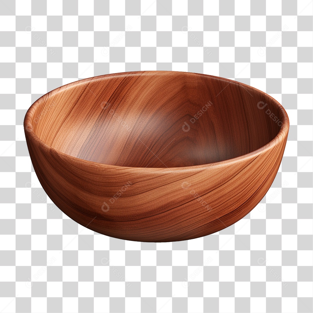 Tigela de Madeira PNG Transparente