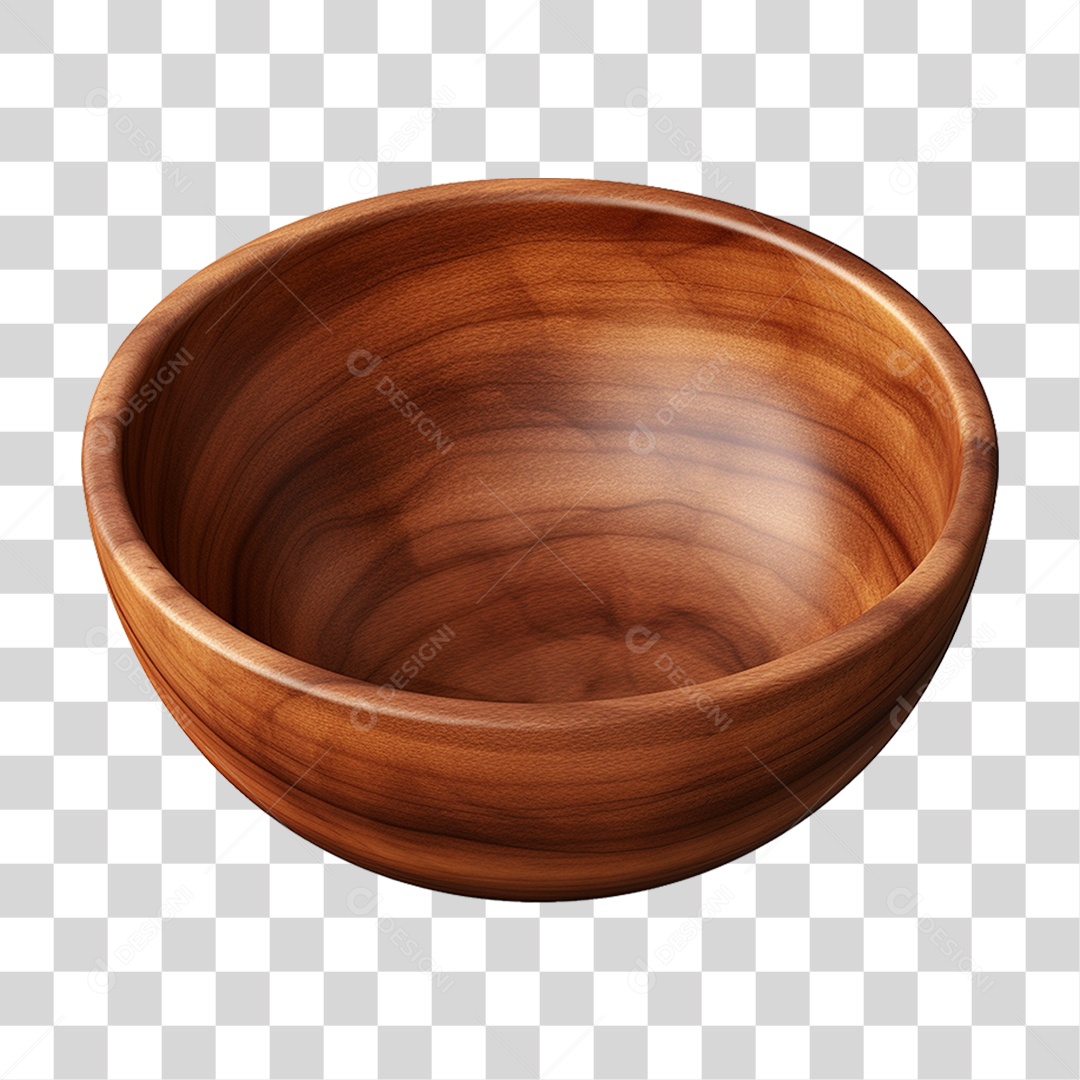 Tigela de Madeira PNG Transparente