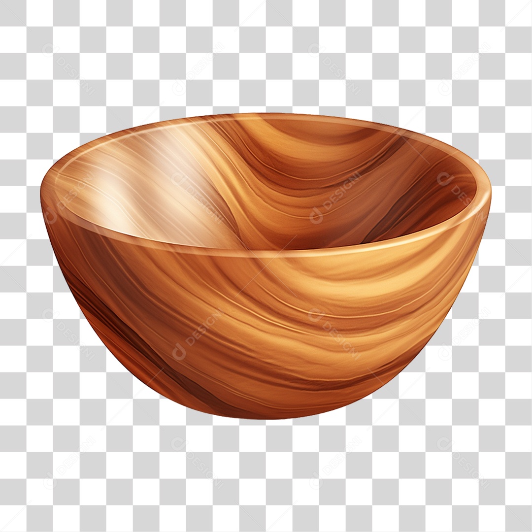 Tigela de Madeira PNG Transparente