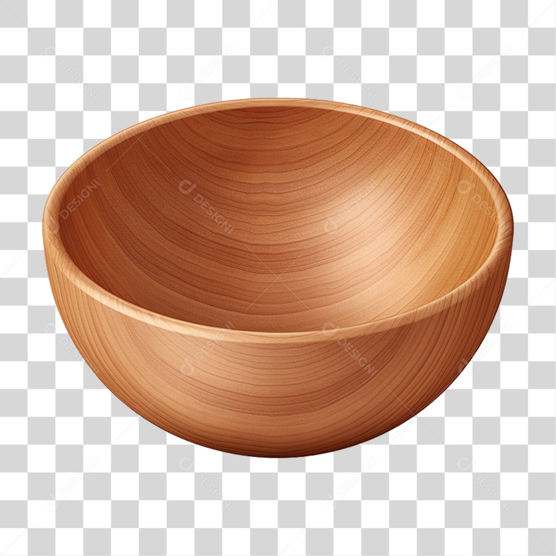Tigela de Madeira PNG Transparente