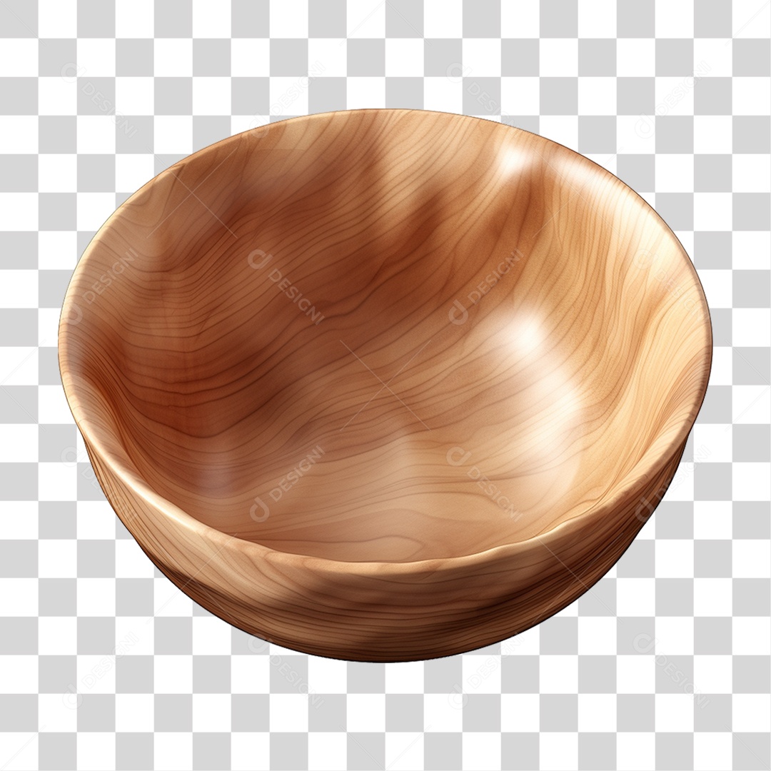 Tigela de Madeira PNG Transparente