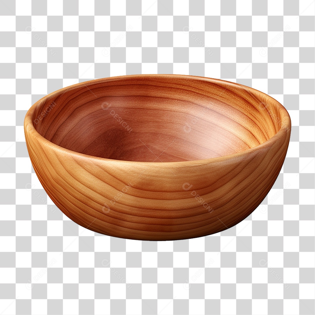 Tigela de Madeira PNG Transparente