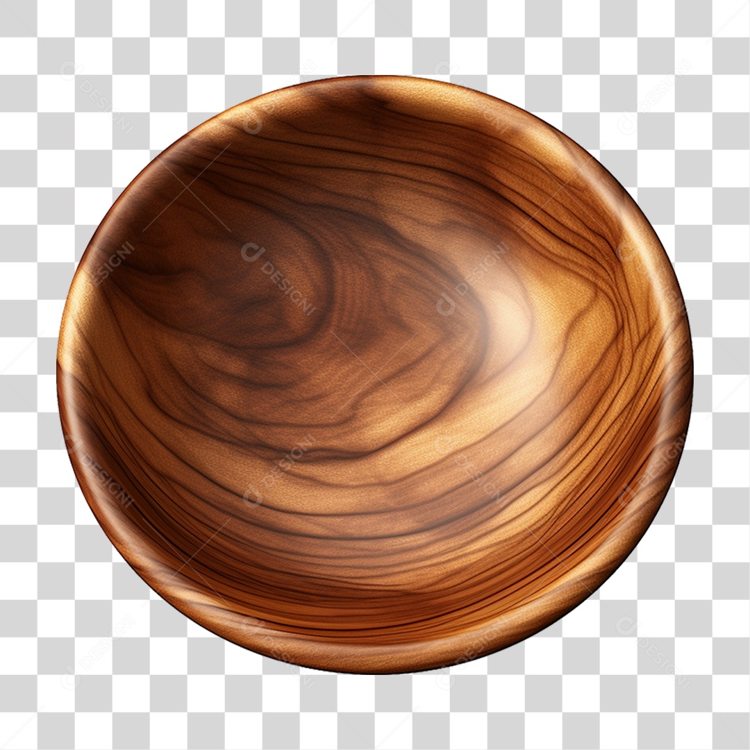 Tigela de Madeira PNG Transparente