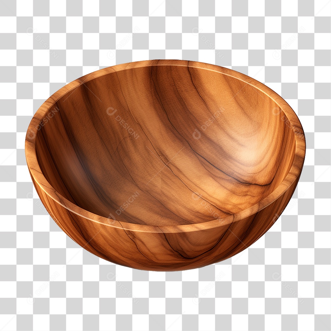 Tigela de Madeira PNG Transparente