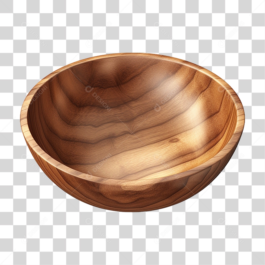 Tigela de Madeira PNG Transparente