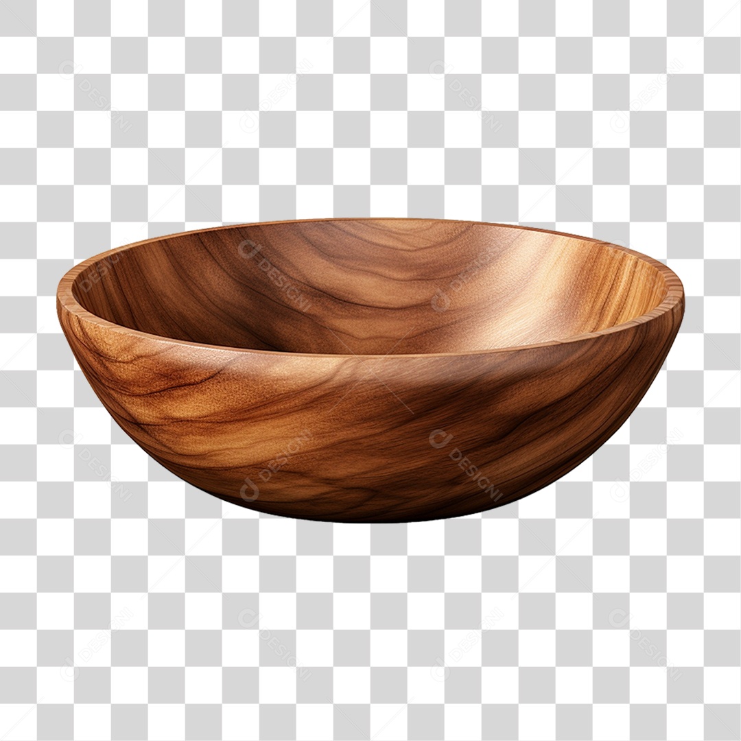 Tigela de Madeira PNG Transparente