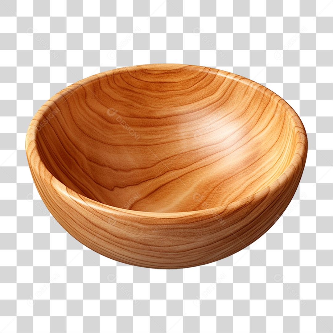 Tigela de Madeira PNG Transparente