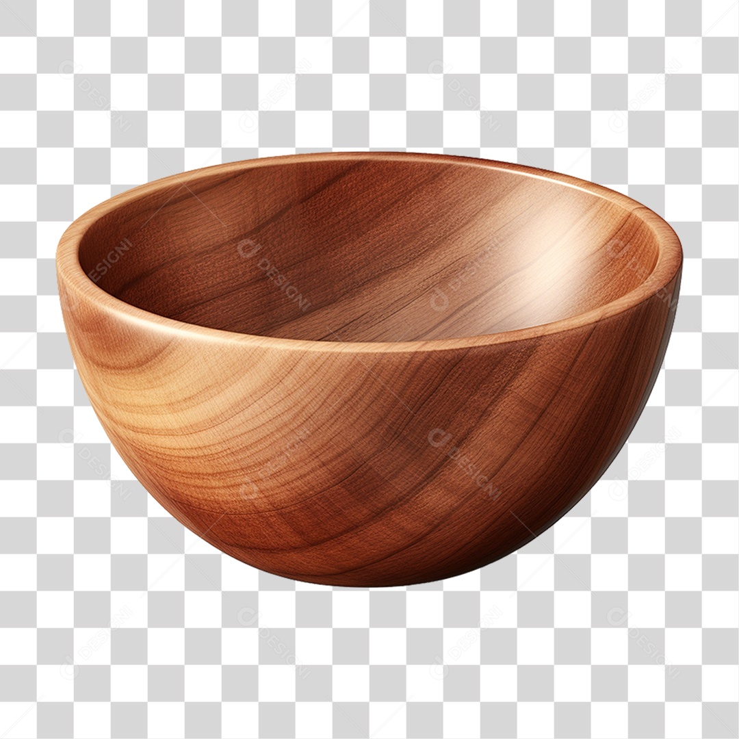 Tigela de Madeira PNG Transparente