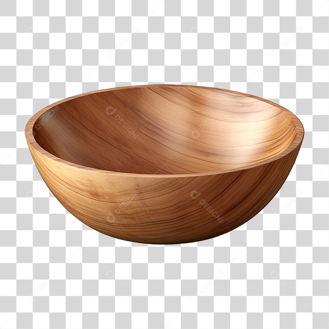 Tigela de Madeira PNG Transparente