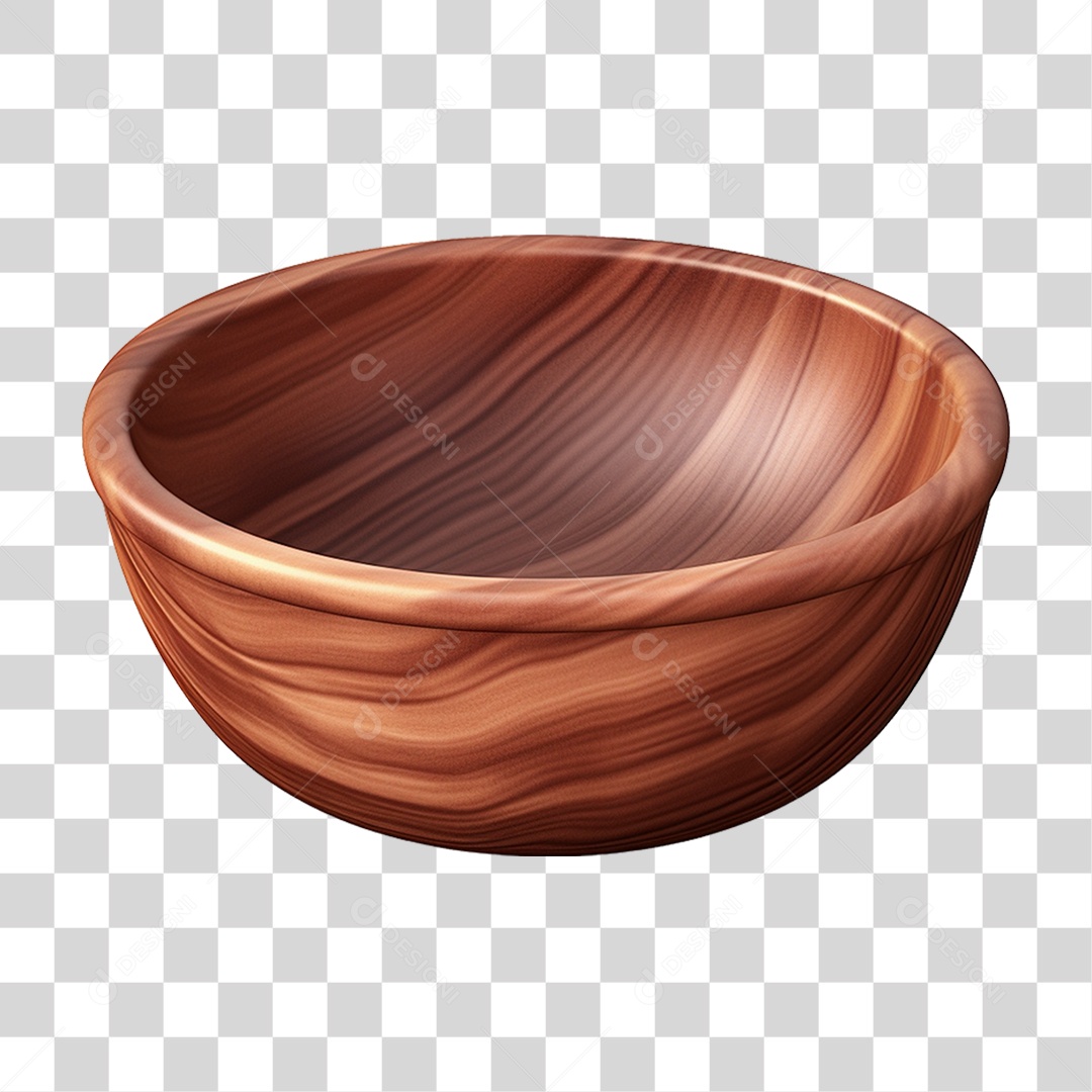 Tigela de Madeira PNG Transparente