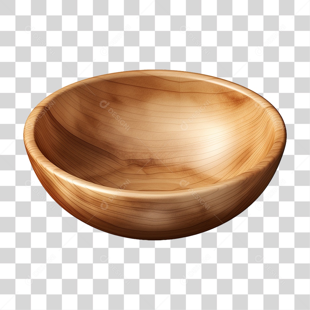 Tigela de Madeira PNG Transparente