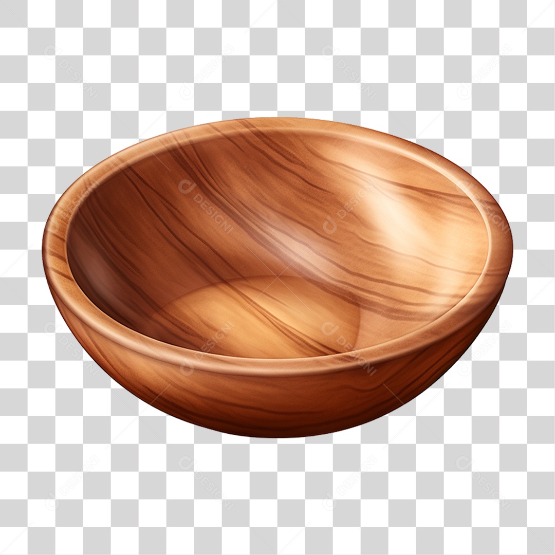 Tigela de Madeira PNG Transparente