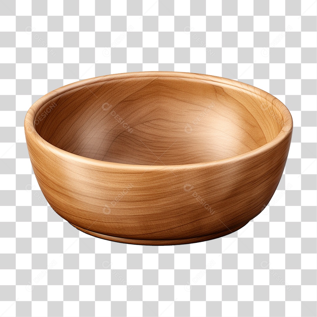 Tigela de Madeira PNG Transparente