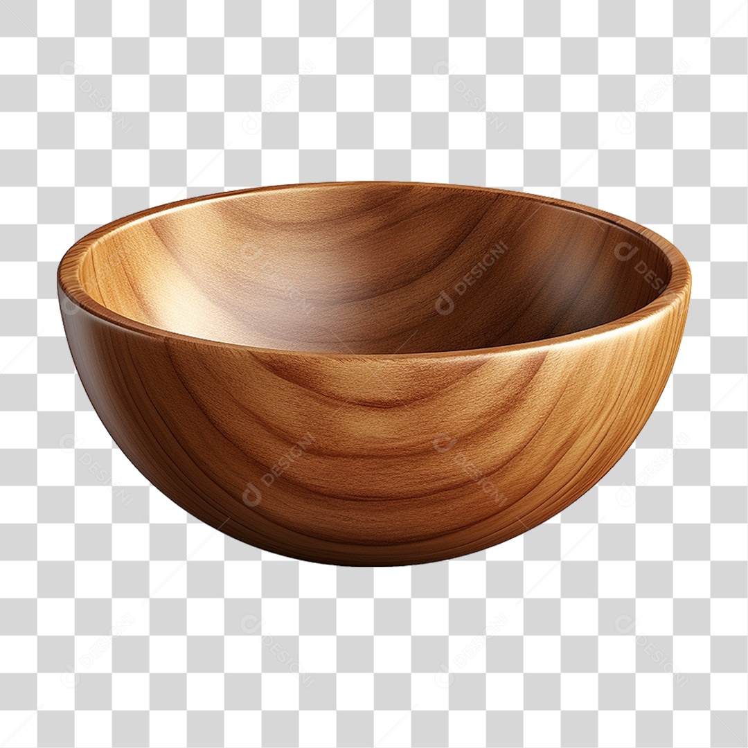 Tigela de Madeira PNG Transparente