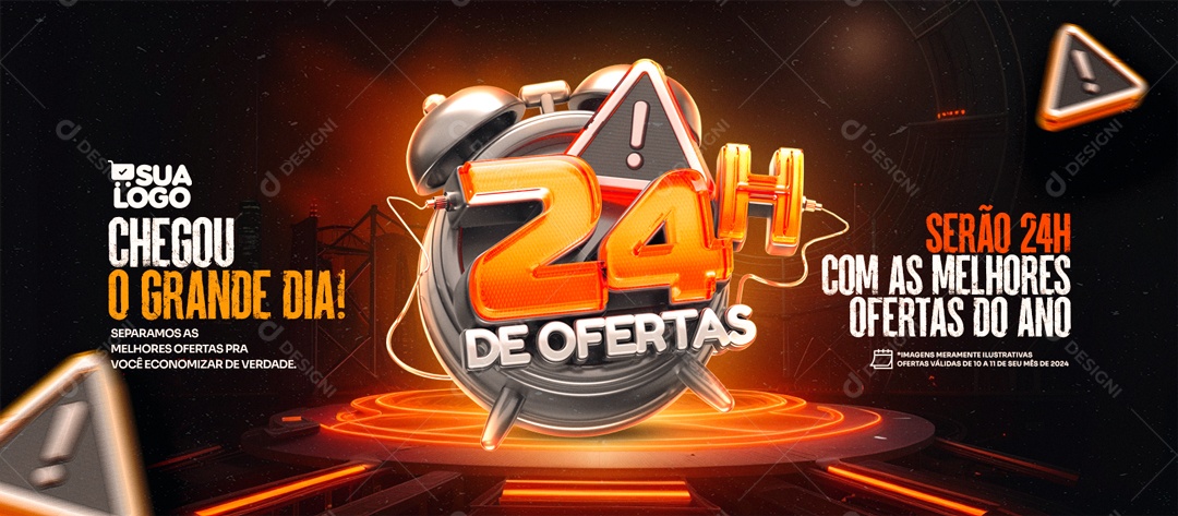 Banner 24h De Ofertas Com As Melhores Do Ano Social Media PSD Editável