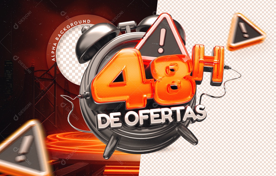 Selo 3D 48H De Ofertas Para Composição PSD