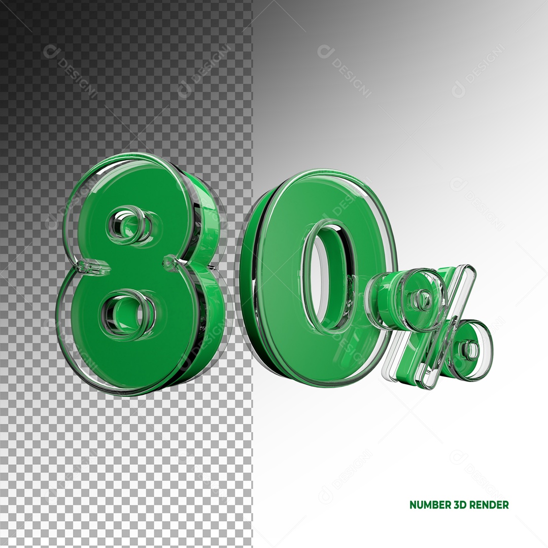 80% Percent 3D Number for PSD Composition