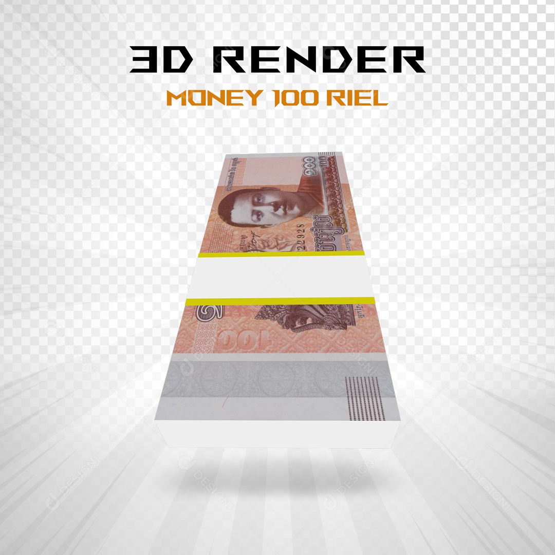 Notas de Dinheiro Baht Elemento 3D para Composição PSD