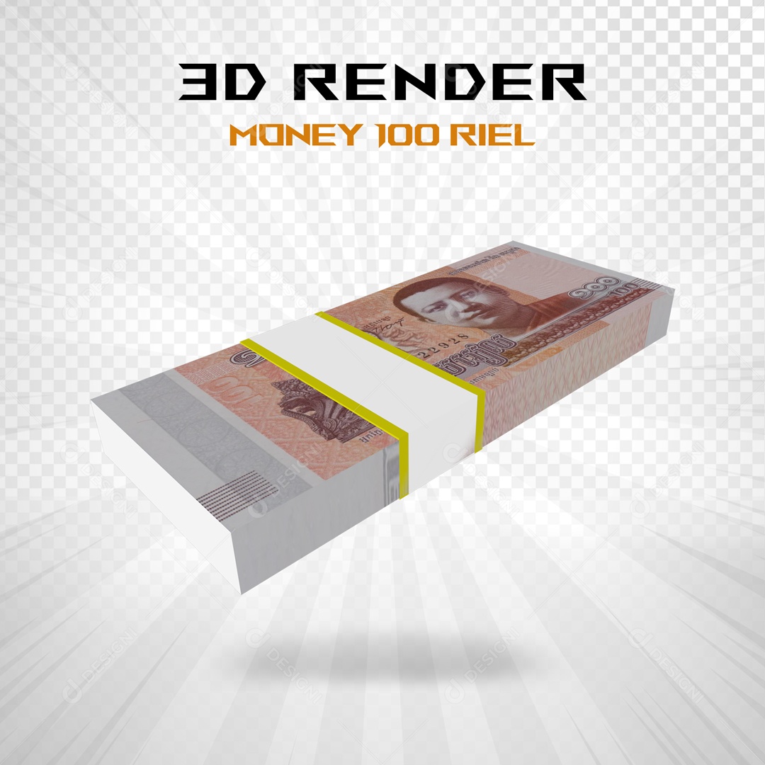 Notas de Dinheiro Baht Elemento 3D para Composição PSD