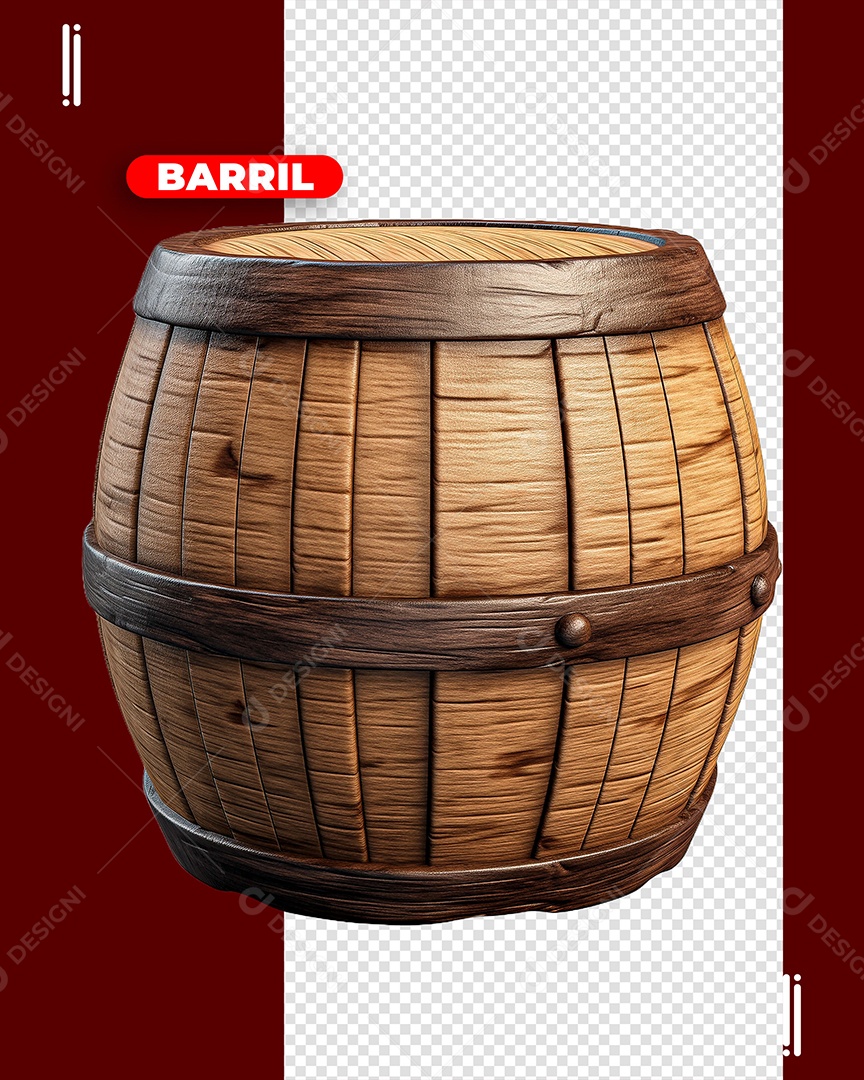 Barril Elemento 3D para Composição PSD